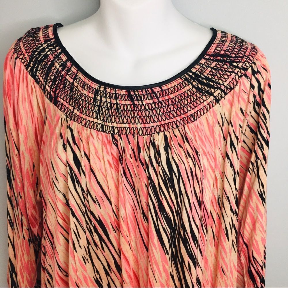 Cha Cha Vente Colorful Comfy Top Shirt casual tunic Pink Peach Black Spring 2017